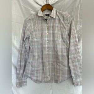 UNTUCKit women's Grey Pink plaid long sleeve button down shirt size 8 Never worn